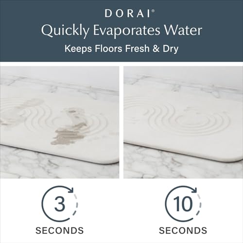 Dorai Home Stone Bath Mat Set - Premium Diatomaceous Earth Bath Floor Mats with Non-Slip Base, Fast-Drying Modern Shower Mat for Bathroom | Zen Sandstone, 2 Pack - 23.6"x15.4" - color: Zen Sandstone, size: 2 Pack