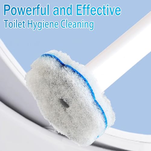 Disposable Toilet Brush and Holder Set with 48 Toilet Cleaner Refills，Toilet Bowl Brush Kit with Refill Pads Disposable Toilet Cleaning System for Toilet Bowl，Bathtub，Bathroom - White - size: 1 set+48 refills-White