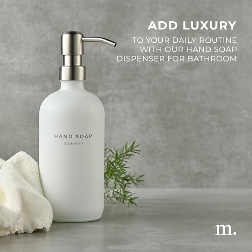 MaisoNovo Soap Dispenser 1-Piece Set | 16.9oz White Bottles with Silver Stainless Steel Pump Core - color: White/Silver