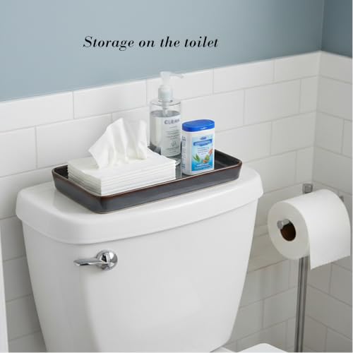 10"×6"×1" Bathroom Vanity Tray for Countertop- Ceramic Decorative Organizer Tray for Dresser Tops, Toilet, Perfume, Sponge Holder Soap Dish Dispenser for Kitchen Counter- Kiln-Transformed Purple - color: Kiln-transformed Purple-1 Pc