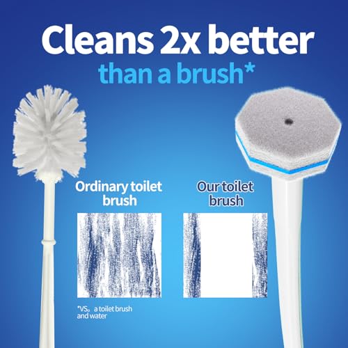 60pc Refills Disposable Toilet mats Brush Cleaning System, Toilet Cleaning Brush, 60 Replacement Brush Heads, No Handle or Base，Toliet Wand Refills,Toilet Bowl Clean Refill Pads,Toilet Scrubber Refill - style: 60 refflls（Without handle）