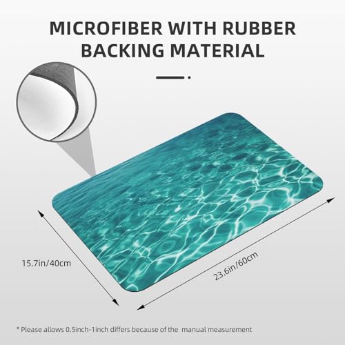 Stone Bath Mats for Bathroom Diatomaceous Earth Bath Mat Super Absorbent Floor Mat Blue Aqua Pool Water Stone Drying Mats Quick Drying Diatomite Shower Mat for Bathtub Pad 15.7x23.6in - color: Blue Aqua Pool Water