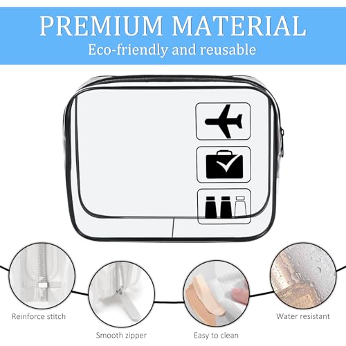 3Pcs TSA Approved Toiletry Bag, Clear Travel Toiletry Bag, Clear Makeup Bag, Waterproof Travel Makeup Cosmetic Bag, Carry On Airport Airline Quart Size Travel Bag for Women Men (Black+Pink+Blue) - color: Black+Pink+Blue