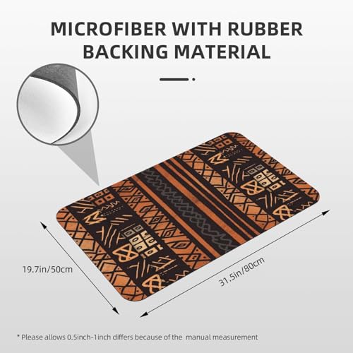 Stone Bath Mats for Bathroom Diatomaceous Earth Bath Mat Super Absorbent Floor Mat African Mud Cloth Tribal Stone Drying Mats Quick Drying Diatomite Shower Mat for Bathtub Pad 19.7x31.5in - color: African Mud Cloth Tribal, size: 1'8" x 2'8" (Rectangular)