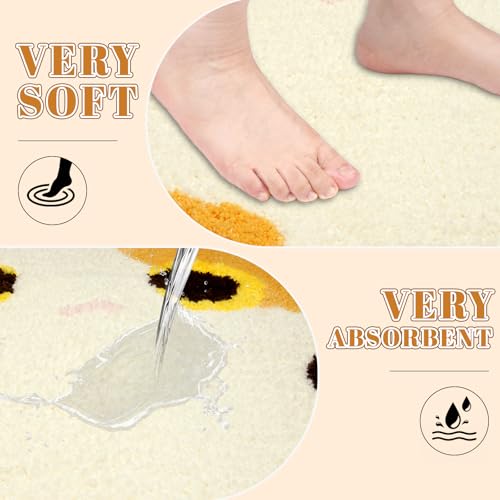 Toilet Rug - Calico Cat Rugs U Shaped Washable,Soft and Absorbent Bath Rug,Non Slip Toilet Bath Mat,Bathroom Contour Rug for Toilet Base (Yellow, 24" x 20") - color: Yellow, size: 24" x 20"