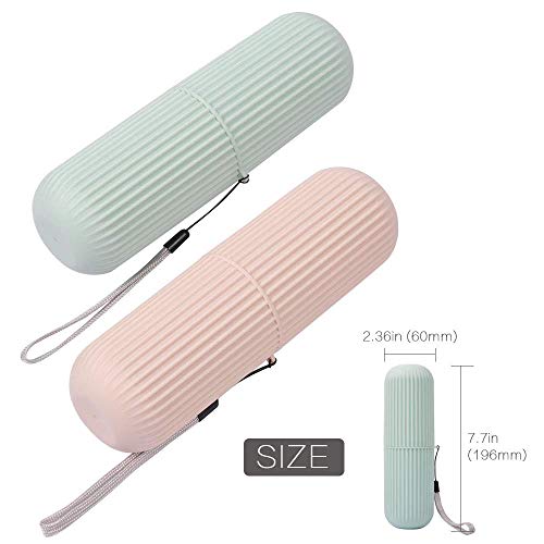 2 PCS Travel Toothbrush Case, Portable Business Trips Camping Wash Cup Holder Organizer, Unbreakable Tooth Brush Suit Organizer for Bathroom Daily Use