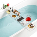 Yieach Iuxury Bathtub Trays For Tub,Expandable Bath Shelf Over Tub,Clear Bath Table,Bath Board,Bath Caddy Tray and Bath Tub Accessories for Women Relaxing With Bath Reading Book and Ipad Holder,1 Pack