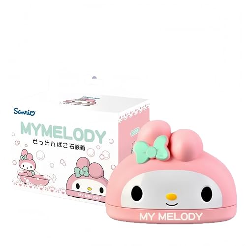 Kawaii Melody Soap Case Holder Container with Lid - Cute Soap Dish for Bathroom Accessories (Pink meldy) - color: Pink Meldy