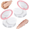 2-Pack Refillable Loose Powder Container with Puff & Mirror - 0.17 oz Travel Portable Empty Makeup Compact with Mesh for Women Girls, Pink - color: Pink