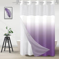 No Hook Shower Curtain with Snap in Liner, Ombre Purple Shower Curtains and Liner Set, Hotel Fabric Bath Curtain for Bathroom, Mesh Top Window Waterproof Washable, 71" x 74" - color: Ombre Purple, size: 71"W x 74"L (Pack of 1)