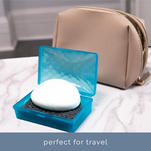 S&T INC. Bar Soap Holder for Kitchen, Bathroom, and Soap Dish, 4 Pack, Dark Grey, 2.9 inches by 4.4 inches - color: Grey, size: 4 Pack