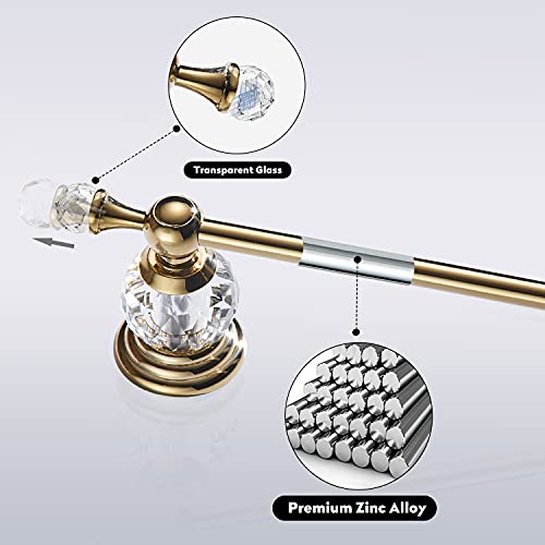 BATHSIR Crystal Toilet Paper Holder, Gold Toilet Roll Holder Modern Bathroom Accessories Zinc Alloy Tissue Hanger Wall Mounted - color: Gold