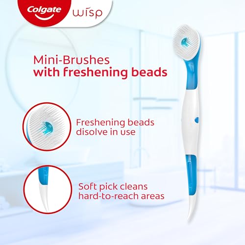 Colgate Max Fresh Wisp Disposable Mini Travel Toothbrushes, Peppermint, 24 Count (Pack of 4)