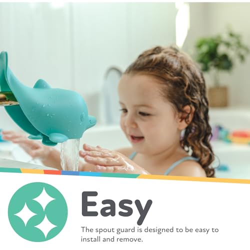 Nuby Bathtub Safety Spout Guard - Compatible with Most Standard Faucets - Bath Toys - Dolphin - style: Dolphin