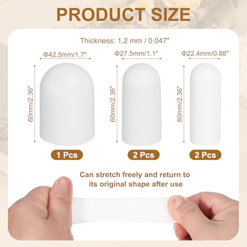 uxcell 5pcs Silicone Bottle Covers for Travel, Elastic Sleeves for Leak Proofing 0.88"/1.1"/1.6" Dia Toiletry Sleeves Travel Accessories for Shampoo Wash Body Bottles, White