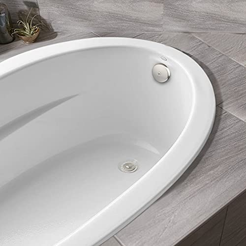 Artiwell Push & Lock Tub Trim Set with Single-Hole Overflow Faceplate, Bathtub Conversion Kit Assembly with Conversion Bar, Universal Fine/Coarse Thread, No Putty Installation (Brushed Nickel) - color: Brushed Nickel