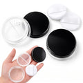 2 Pcs Small Loose Powder Containers with Puff, 10ml Refillable Travel Powder Container with Rotatable Sifter & Leakproof Screw Lid, Mini Makeup Holder for Setting Powders, Blush