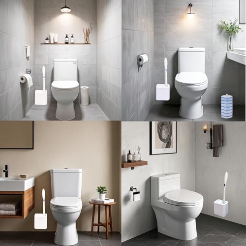 Wall Mounted Holder Fit for Clorox Toilet Wand, Compatible with Clorox Toilet Wand Holder only, Automatic Open and Closing Lid Design, White - size: 1 pack