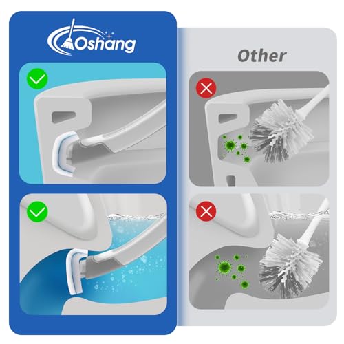 oshang Disposable Toilet Brush 2 Pack- Toilet Bowl Cleaner, Toilet Cleaning Supplies, Toilet Brush with Holder, 28 Refills for Deep Cleaning and Hygienic Bathroom Maintenance - size: 2 Brush+28 Refills