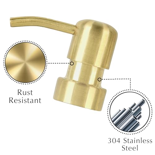 Emerson Essentials Dish Soap Dispenser for Kitchen, Dispenser Bathroom Set, Hand Soap Dispenser, Hand Wash and Dish Soap Set - Glass Dispenser with Pump and Labels - color: 03 – Black / Polished Gold