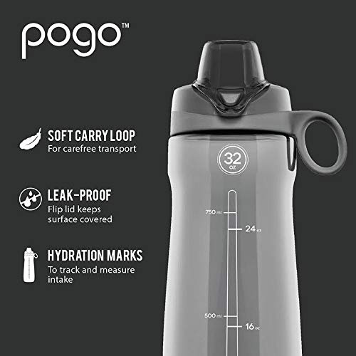 Pogo BPA-Free Plastic Water Bottle with Chug Lid, Fuchsia, 32 oz. - color: Fuchsia, size: 32 Ounces