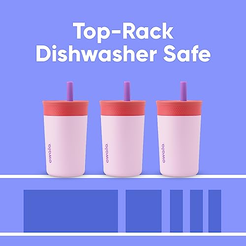 Owala Kids Insulation Stainless Steel Tumbler with Spill Resistant Flexible Straw, Easy to Clean, Kids Water Bottle, Great for Travel, Dishwasher Safe, 12 Oz, Peach and Yellow (Picnic) - color: Picnic, size: 12 Ounces