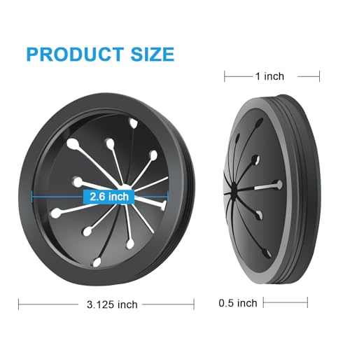 3 Inch Garbage Disposal Splash Guard with Garbage Disposal Cover for Sink, Rubber Garbage Disposal Drain Cover and Food Waste Disposal Splash Guard for Whirlaway, Waste King, and GE Models - color: Black 1+1