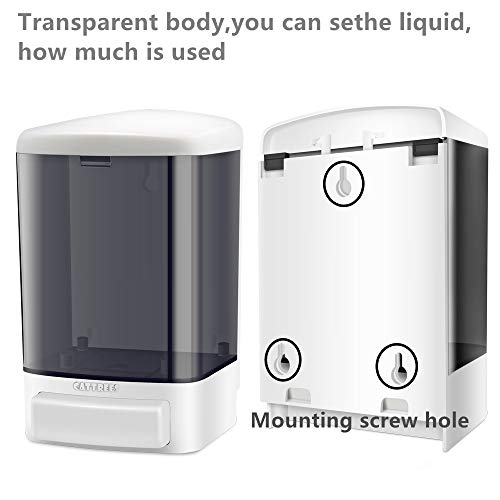 2 Pack 33.8 oz Manual Wall Mounted Soap Dispenser Kitchen Bathroom Hand Commercial Soap Dispenser Refillable for Liquid Containers Shampoo Gel Chamber-Plastic Black