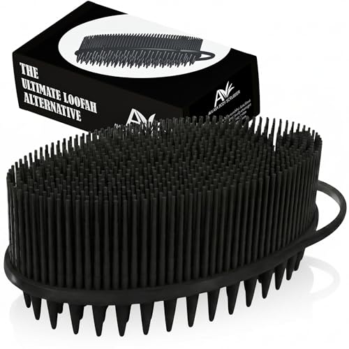 Avilana Premium Scalp Massager Shampoo Brush - 8 Years Trusted Since 2017 - SGS Certified Silicone Scrubber, Soft Bristles All Hair Types, Gentle Scalp Exfoliation Hair Care Women Men Color Treated - color: Black, size: Scalp