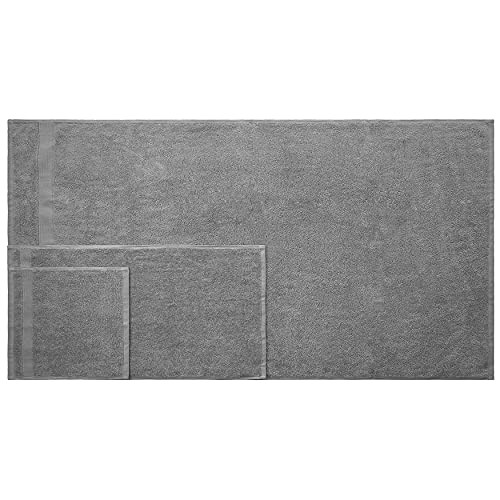 American Bath Towels 100% Cotton 6 Piece Turkish Towel Set, Ultra Soft Absorbent Bathroom Towels, 2 Bath Towel 2 Hand Towels 2 Washcloths, Dark Gray - color: Dark Gray, size: 6 Piece Towel Set XL