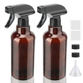 Glass Spray Bottles 16.9oz Empty Spray Bottle Mist/Stream Spraying Small Refillable Containers for Hair Care, Cleaning Solutions, Plants, Essential Oils 2 Pack (Brown, 16.9oz) - color: Brown, size: 16.9oz