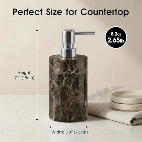 Marble Soap Dispenser, Hand Soap Dispenser for Bathroom Kitchen Countertop - Lotion and Liquid Soap Dispenser (1, Coffee) - color: Coffee