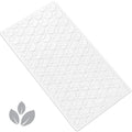 Bathtub Mat Non Slip with Suction Cups - 100% Rubber Bathroom Mat Textured for Bath Tub Shower Safety - Soft on Touch - BPA/PVC Free - Pet Dog Bath Mat - Machine Washable - 16 × 28 Inch（White） - color: White (Opaque), size: 28" x 16" (Rectangular)
