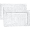 voyzz home Set of 2, Cotton Bathroom Bath Mat Rug White, 20" x32 INCH, Extra Soft, Non-Slip, Super Water Absorbent and Machine Washable for Bathroom, Floor, Tub & Shower - color: Plain White Set of 2 20x32