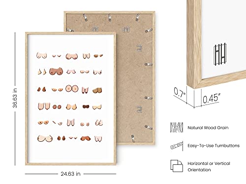 HAUS AND HUES Funny Bathroom Wall Art Decor Bathroom Prints Funny Restroom Art Posters Fun Boobs Poster Artwork For Walls (Beige Frame 24"x36") - color: Boobs, size: 24"L x 36"W, style: Beige Framed