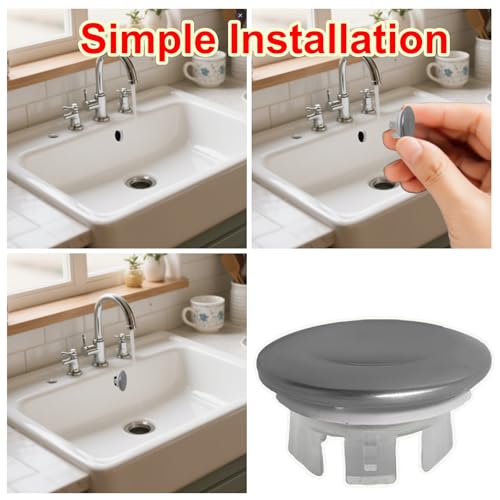 6 Pack Stainless Sink Basin Overflow Ring,Sink Overflow Ring Stainless Steel Round Drain Cover,Basin Trim Ring Insert in Hole Round Caps for Home,Sink,Bathroom,Kitchen - color: 2-layer Concave