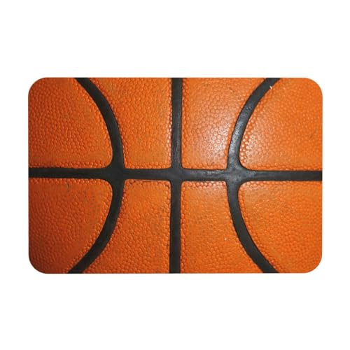 Basketball Texture Bath Mat Rugs 15.7x23.6 in, Sport Theme Diatomaceous Earth Bathroom Rug Rubber Non-Slip Absorbent Bathroom Mat for Bathroom Kitchen Floor, Tub and Shower Sink - color: Basketball
