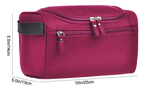 Vercord Mens Toiletry Bag Wash Travel Small Shaving Dop Kit Shower Bathroom Ditty Hygiene Bag Burgundy - color: Burgundy