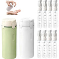 4 in 1 Travel Dispenser Bottle Leak Proof Refillable Travel Bottles Pump Shampoo Conditioner Lotion Cosmetic Containers Portable Set 4 Pack 30ml Air Travel Business Trip Essentials (White+Green)