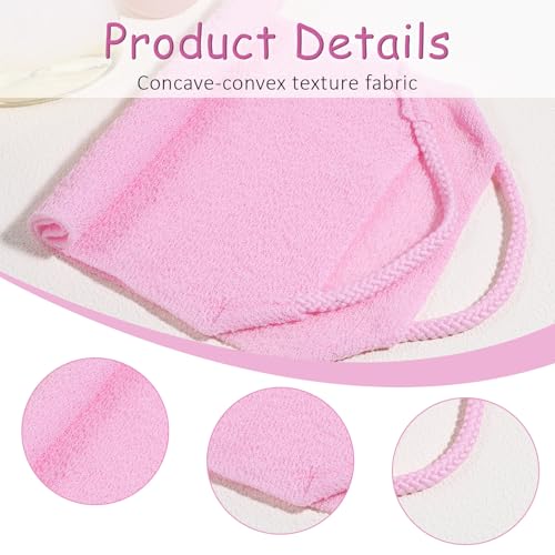 2 Pcs Exfoliating Back Scrubber with Handles,Nylon Back Scrubber Back Wash Cloth Exfoliating Shower Towel Stretchable Back Washer for Shower for Women Men Back Cleans Skin Massages(Pink,Green) - color: Blue,purple