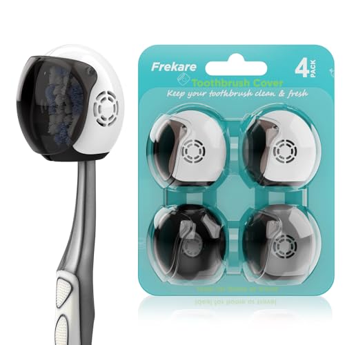 Frekare Toothbrush Covers Caps, Toothbrush Cover Brush Pod Case, Toothbrush Case Protector Fits Most Manual And Electric Tooth Brushes For Bathrooms Household Travel 4 Pack - color: White, White, Grey, Black