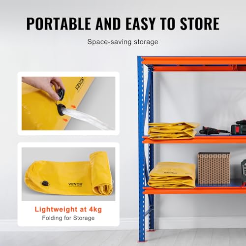 Flood Barriers, Sandbag Alternative Flood Bags 4 Pack, Flood Barrier for Home, Water Barriers for Flooding, Doorway, Driveway(4FTx6in) - style: 4ft(l)*6(h)