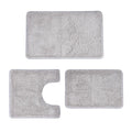 3 Pieces Luxury Bathroom Rug Set with U-Shaped Toilet Rug, Non-Slip Rubber Bottom, Thick Microfiber Fluffy Plush, Water absorption, Quick Dry, Ultra Soft, Bath Mats for Bathroom, Tub(Light Grey) - color: Light Grey