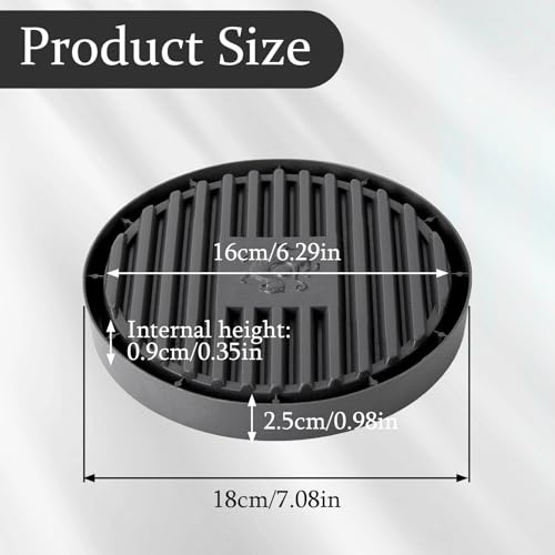SHENGYIYISHENG Plunger Mat, Air Drying Mat for Toilet Plunger, Plunger Holder Catches Drips - Wicks Water from Plunger and Dries Quickly, Plunger Tray for Kitchens & Bathrooms (Black, 2 Pcs)