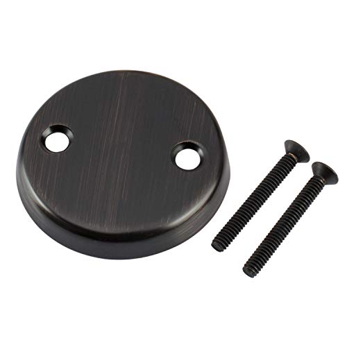 Artiwell Tip-Toe Bathtub Drains Trim Set with Two-Hole Overflow Faceplate, Replacement Bath Drain Trim Kit with 2-Hole Overflow Faceplate and Universal Fine/Coarse Thread (Oil Rubbed Bronze) - color: Orb