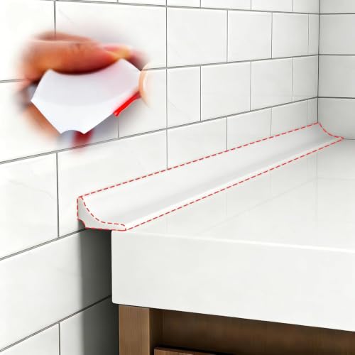 Collapsible Shower Threshold Water Dam, Self-Adhesive Silicone Water Barrier Strip Retaining Stopper for Curbless Shower, Bathtub, Kitchen Sink (White, 2M) - style: White 2m