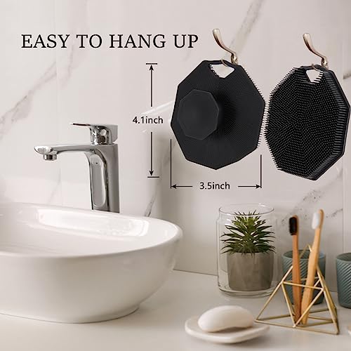2Pack Silicone Body Scrubber, Qewro Body Buffer Exfoliating Brush with Silicone Loofah, Scalp Exfoliator Hair Shampoo Skin Cleaning Brush, Bath & Body Brushes for Men Women use in Shower (2Pack) - size: 2Pack