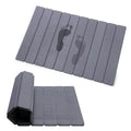 Foldable Stone Bath Mat, Quick-Drying Diatomite Bath Mat | Fast-Drying Hard Stone Drying Mat for Bathroom Shower Floor, 23.6 x 15.4 inch (Dark Grey)
