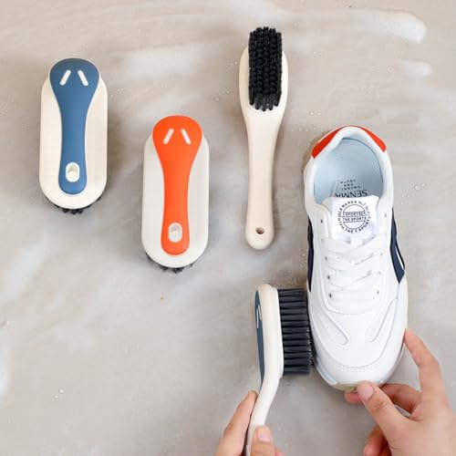 Soft Bristle Scrub Cleaning Brush Stain Remover Brush Fabric Cleaning Brush Laundry Brush Small Scrub Brush Cleaner Household Cleaning Brushes for Carpet, Clothes, Bathroom,Sneaker-2 Pack (Gray) - color: Gray