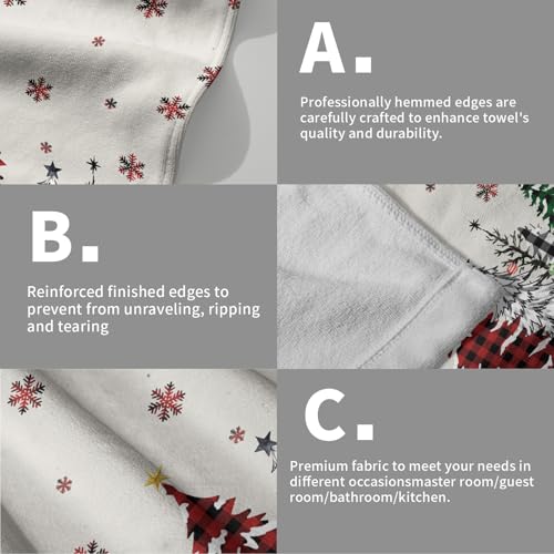 Merry Christmas Hand Towel 28x14in Christmas Tree Hand Towel Set of 2 Merry Christmas Snowflake Fingertip Towels for Bathroom Winter Xmas Holiday Absorbent Towel for Home Hotel Spa Gym Decorations - color: Merry Christmas Trees